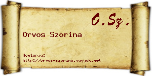 Orvos Szorina névjegykártya